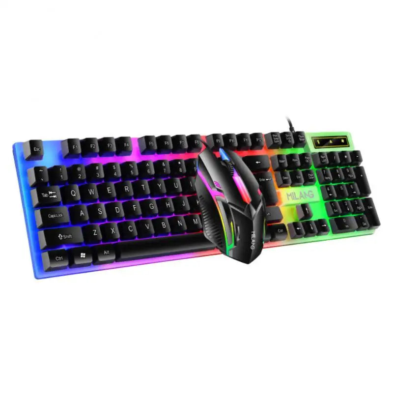 Rainbow Backlit Wired Keyboard And Mouse