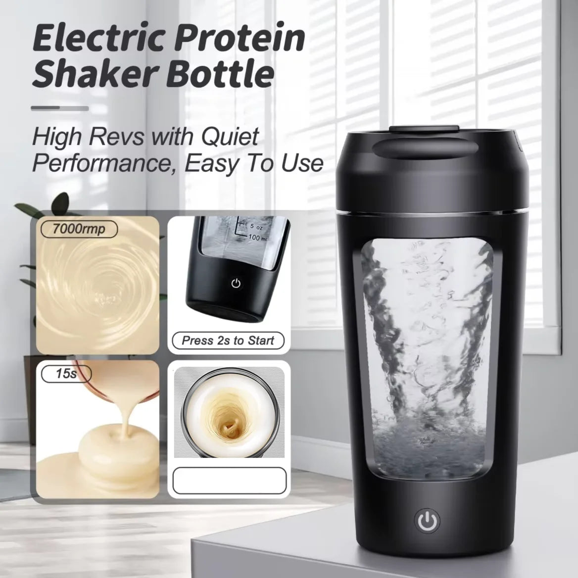 400-450ml USB Electric Portable Protein Shaker bottle Fully Automatic Rechargeable Stirring Cup