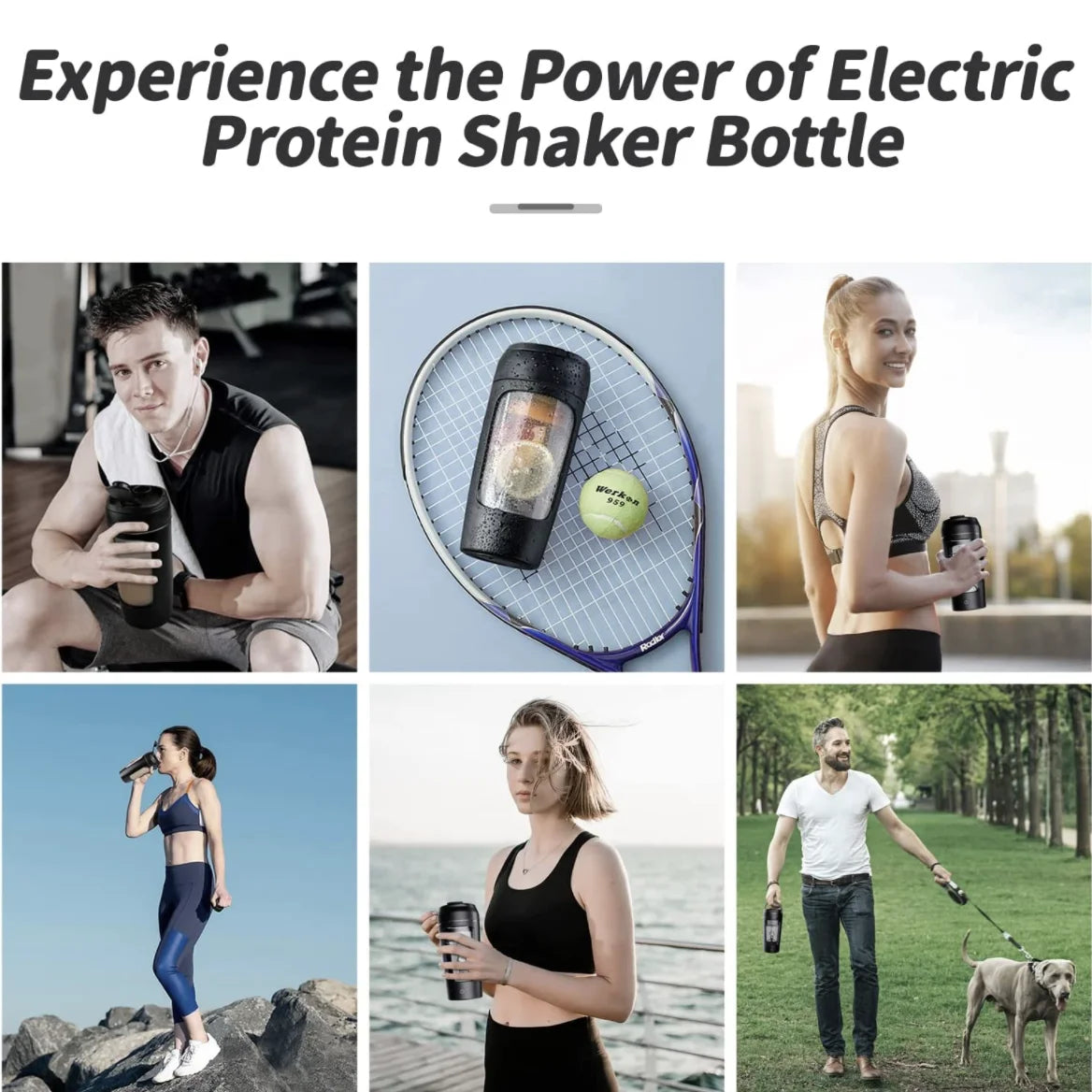 400-450ml USB Electric Portable Protein Shaker bottle Fully Automatic Rechargeable Stirring Cup